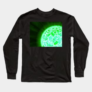 Exploding Sun Close-Up - Green Long Sleeve T-Shirt